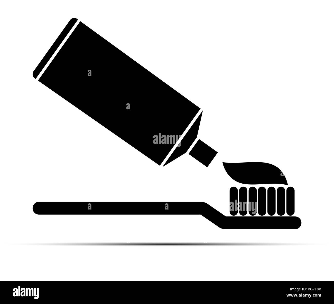 Flat pattern a tube of toothpaste and a toothbrush Stock Vector Image ...