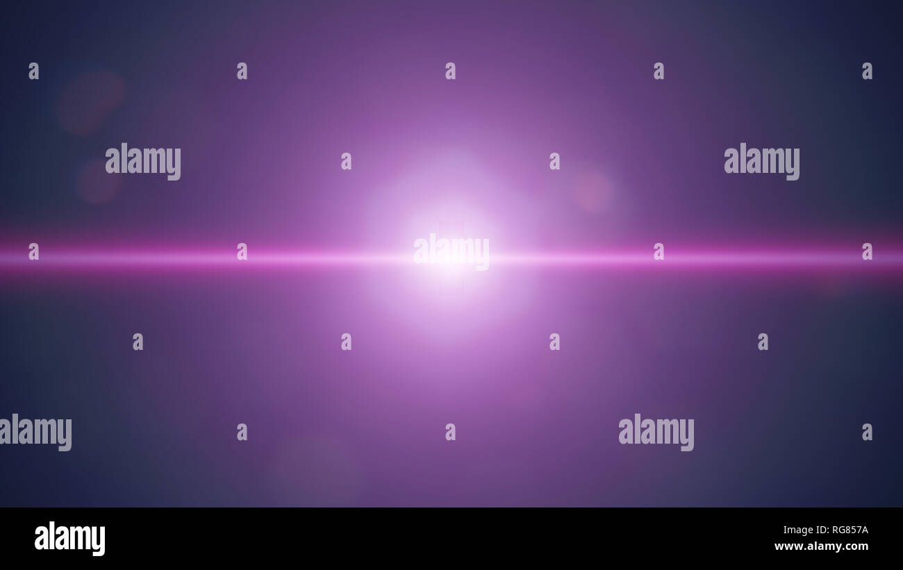 abstract purple lens flare effect overlay texture with bokeh effect and light streak in front of a black background Stock Photo