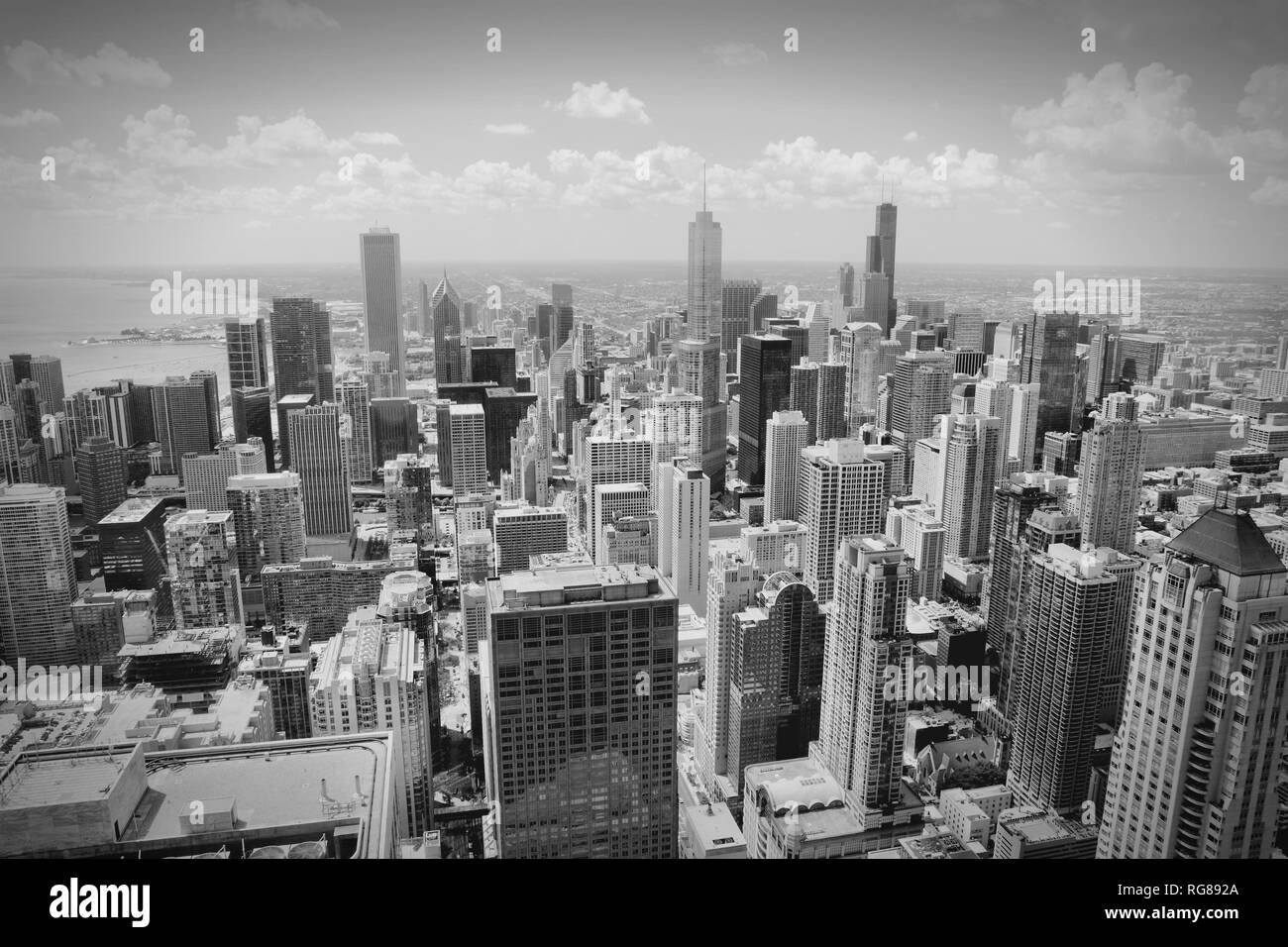 Chicago skyline - aerial view Stock Photo - Alamy