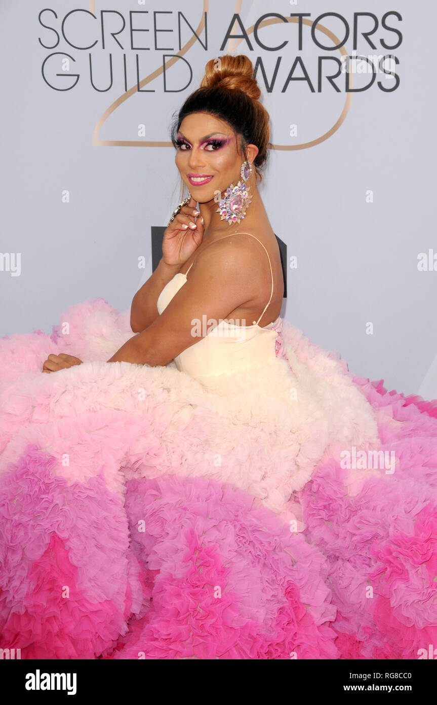 January 27, 2019 - Los Angeles, CA, USA - LOS ANGELES - JAN 27:  Shangela Pierce at the 25th Annual Screen Actors Guild Awards at the Shrine Auditorium on January 27, 2019 in Los Angeles, CA (Credit Image: © Kay Blake/ZUMA Wire) Stock Photo