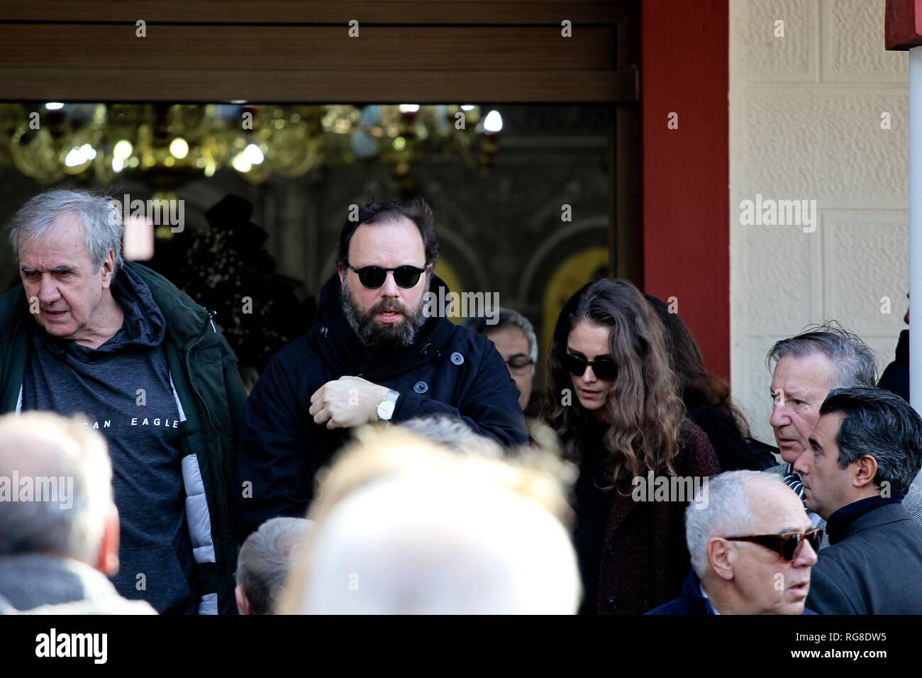 January 28 2019 Athens Greece Greek Director Yorgos Lanthimos With His Wife French Actress Ariane Labed