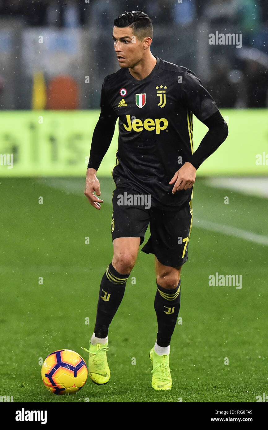 Football Serie A Lazio vs Juventus, Rome, Italy - 27 Jan 2019 In the picture Cristiano Ronaldo Ph Photographer01 Stock Photo