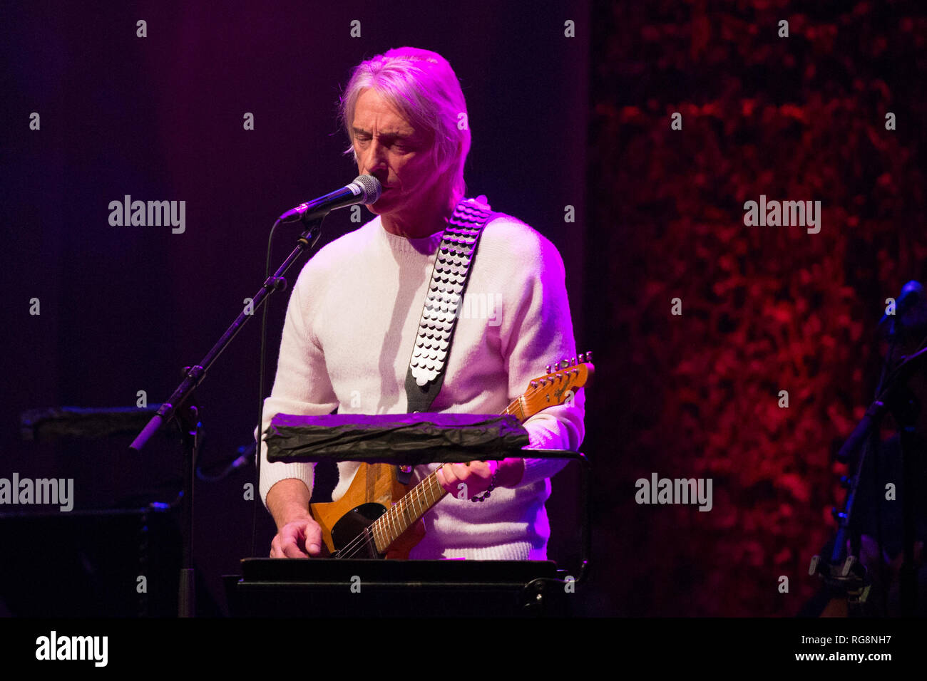 Glasgow, Scotland, UK. 27th Jan, 2019. Paul Weller, English musician, performed at Grace and Danger concert for John Martyn, Celtic Connections 2019, Glasgow, Scotlandd. Credit: Pauline Keightley/Alamy Live News Stock Photo