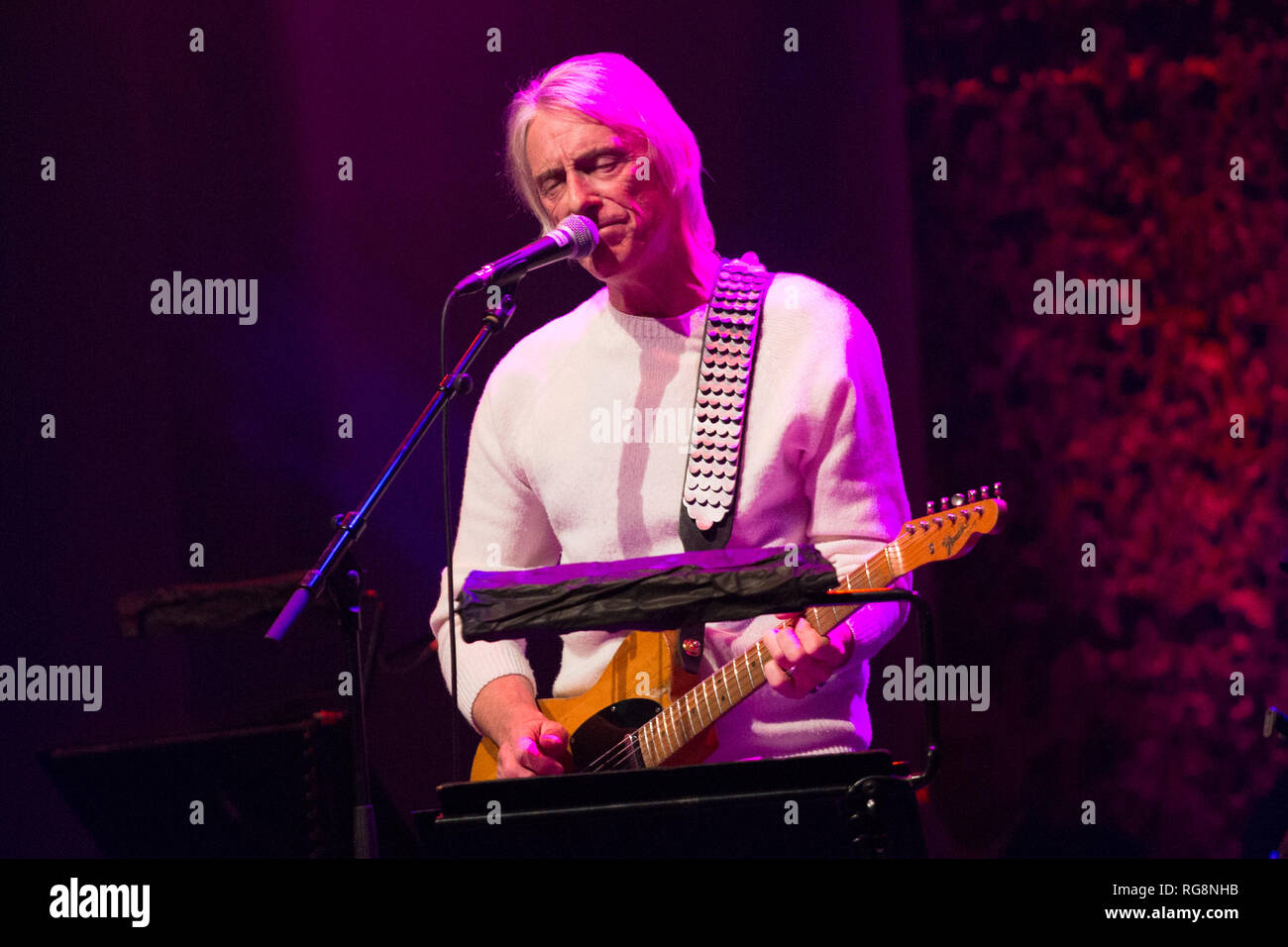 Glasgow, Scotland, UK. 27th Jan, 2019. Paul Weller, English musician, performed at Grace and Danger concert for John Martyn, Celtic Connections 2019, Glasgow, Scotlandd. Credit: Pauline Keightley/Alamy Live News Stock Photo