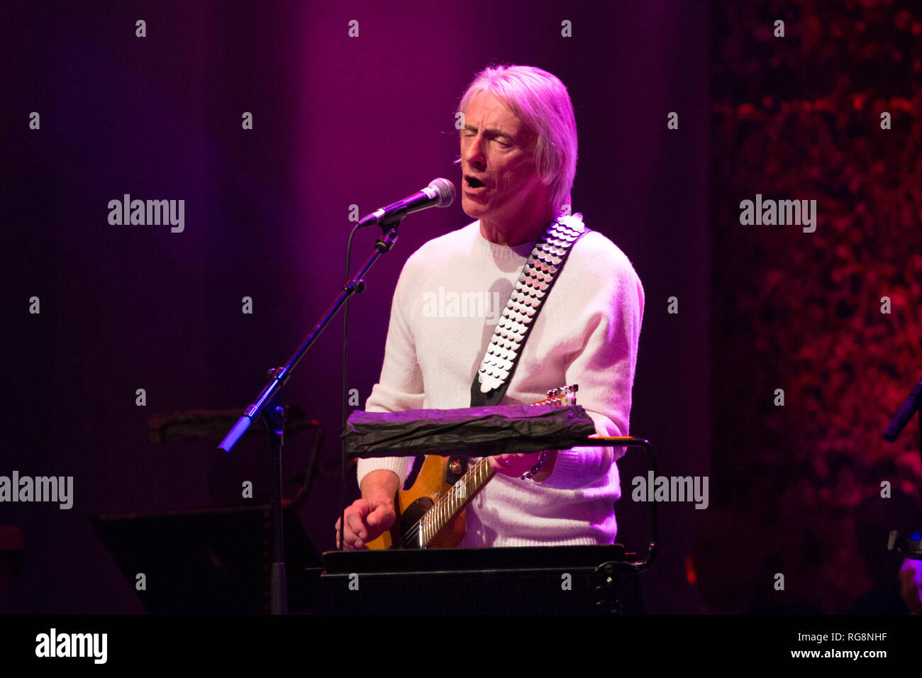 Glasgow, Scotland, UK. 27th Jan, 2019. Paul Weller, English musician, performed at Grace and Danger concert for John Martyn, Celtic Connections 2019, Glasgow, Scotlandd. Credit: Pauline Keightley/Alamy Live News Stock Photo