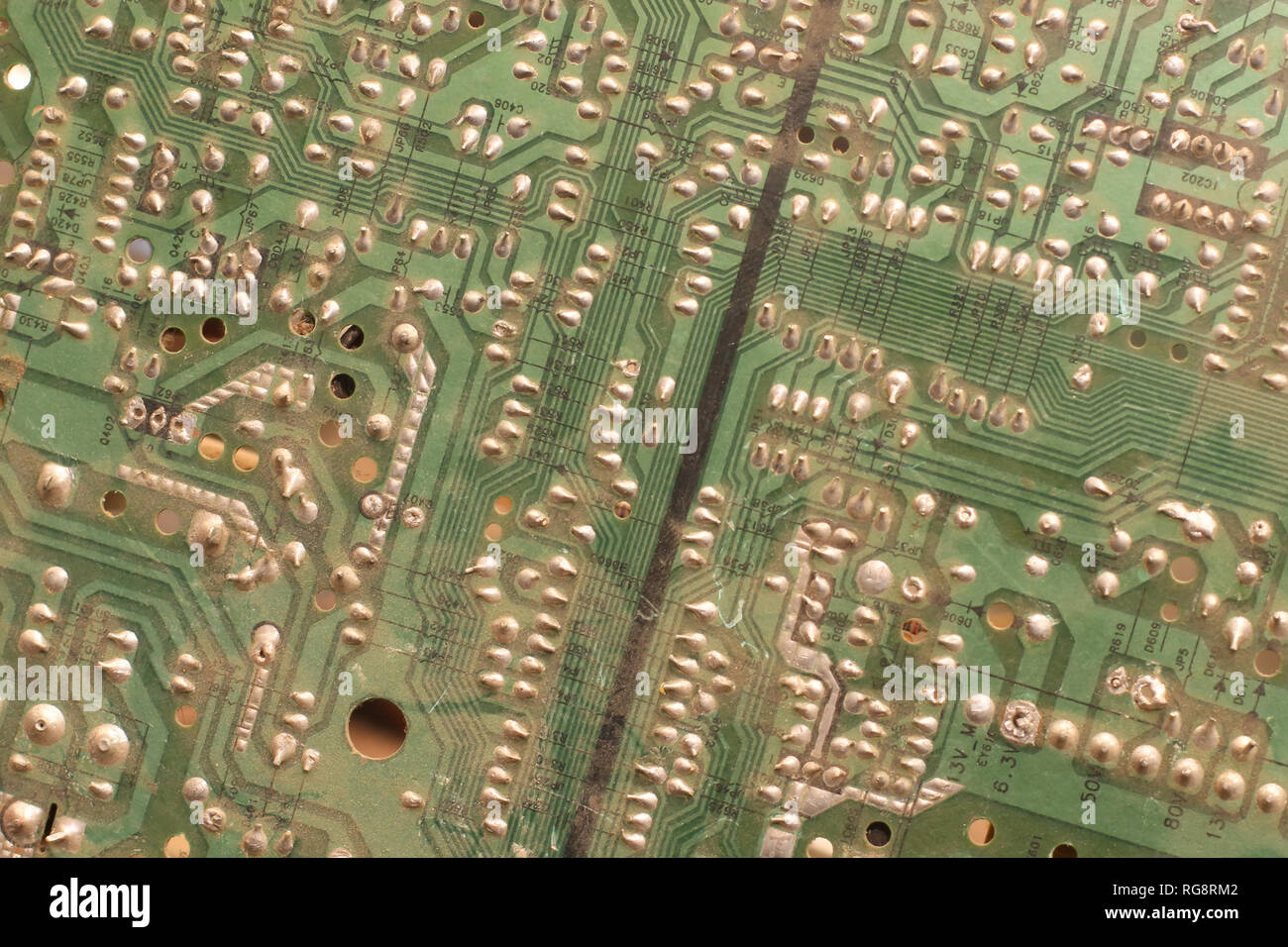 Green circuit board Stock Photo