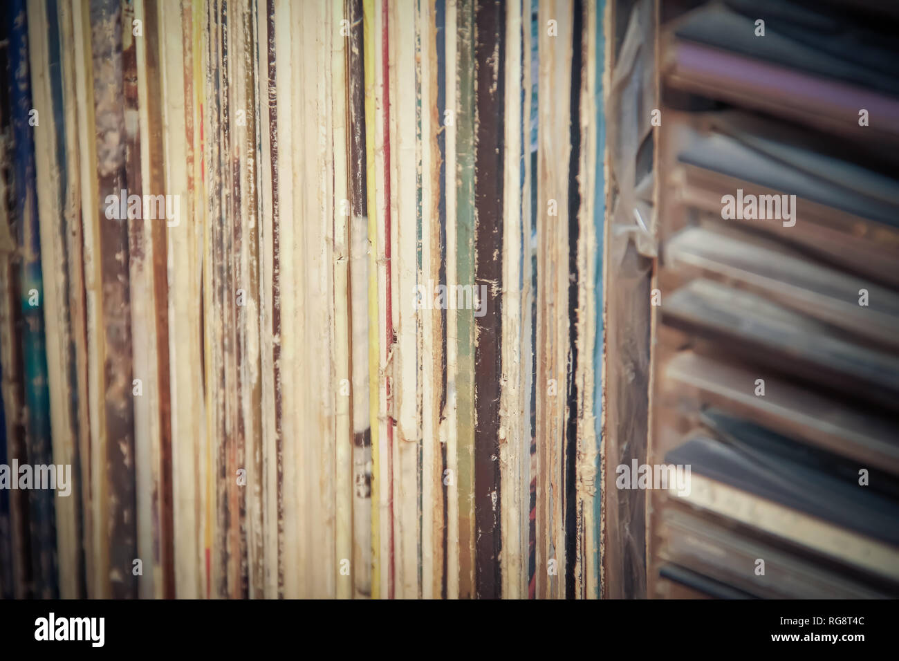 Old CDs and vinyl records Stock Photo Alamy