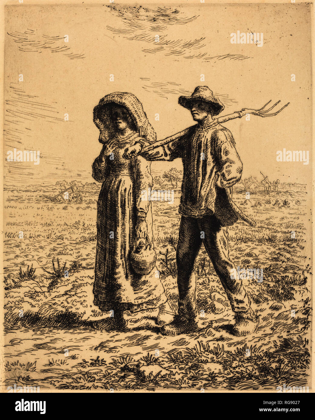 Jean Francois Millet Going to Work Stock Photo Alamy