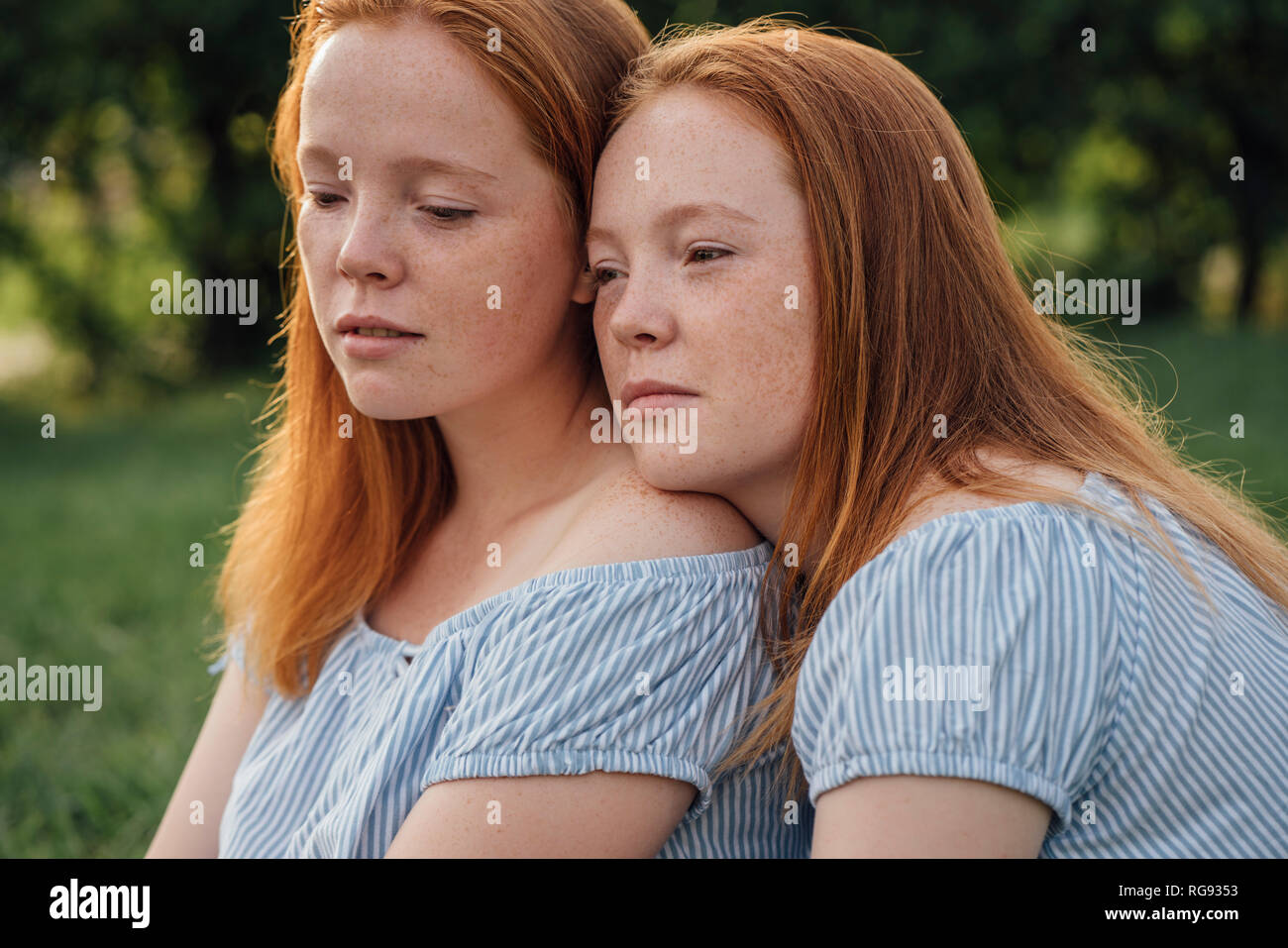 Redheaded twins Stock Photo