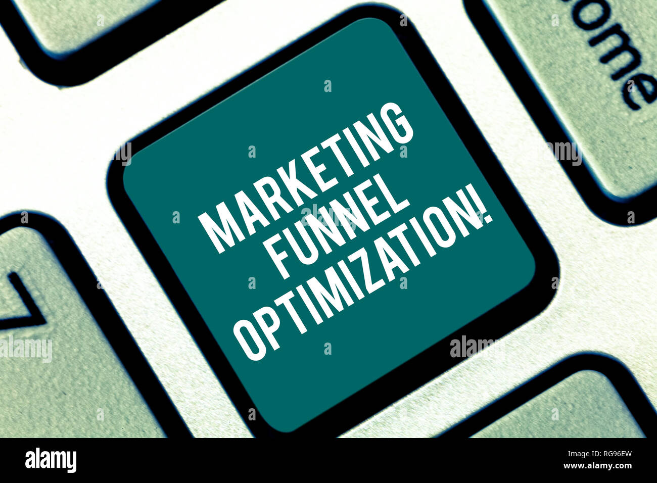 Handwriting text Marketing Funnel Optimization. Concept meaning