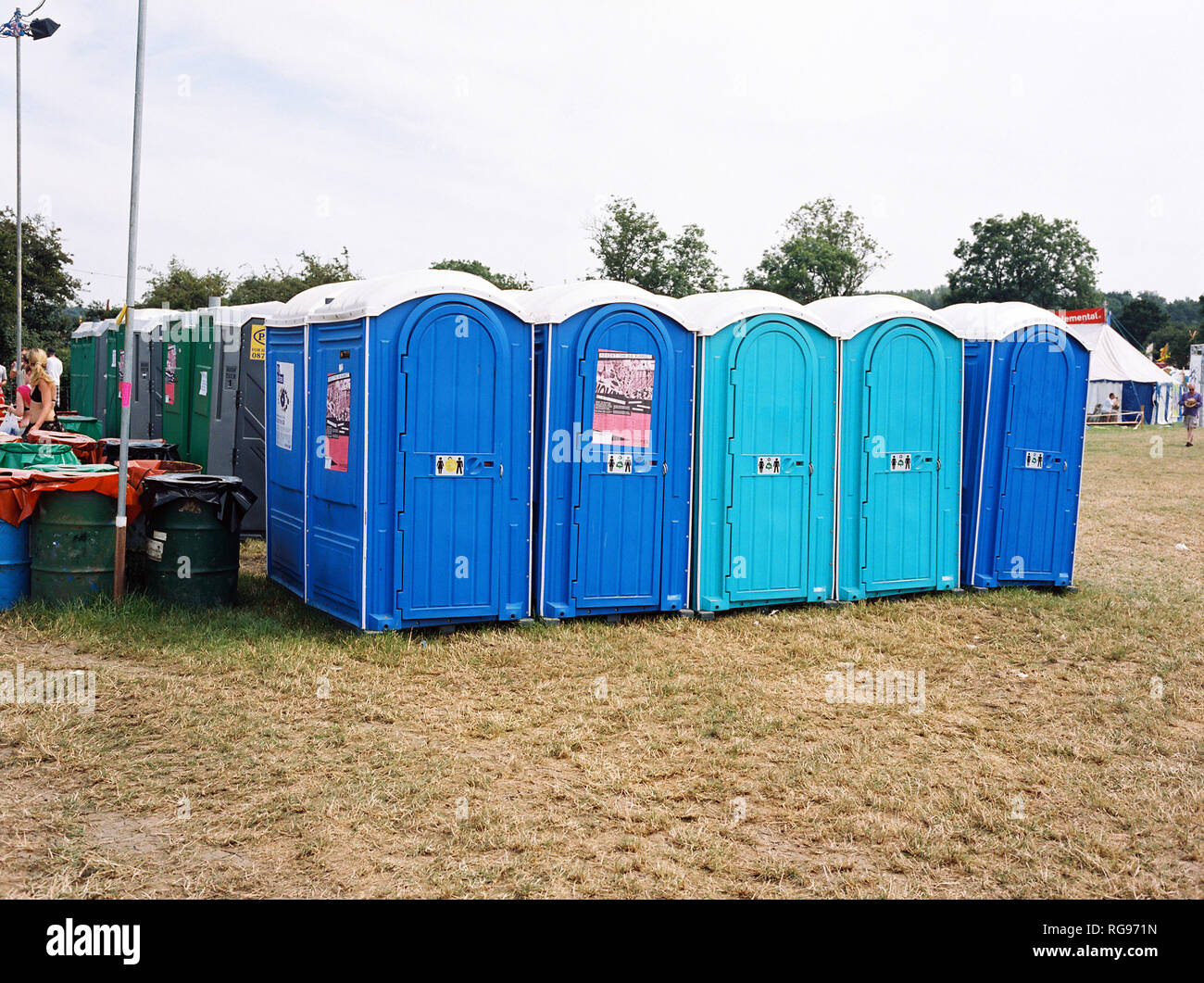 Toilets at Glastonbury Festival 2005 Stock Photo Alamy