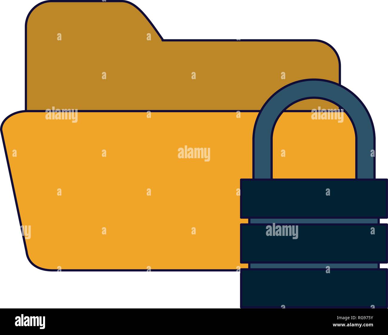 folder with padlock security system Stock Vector Image & Art - Alamy