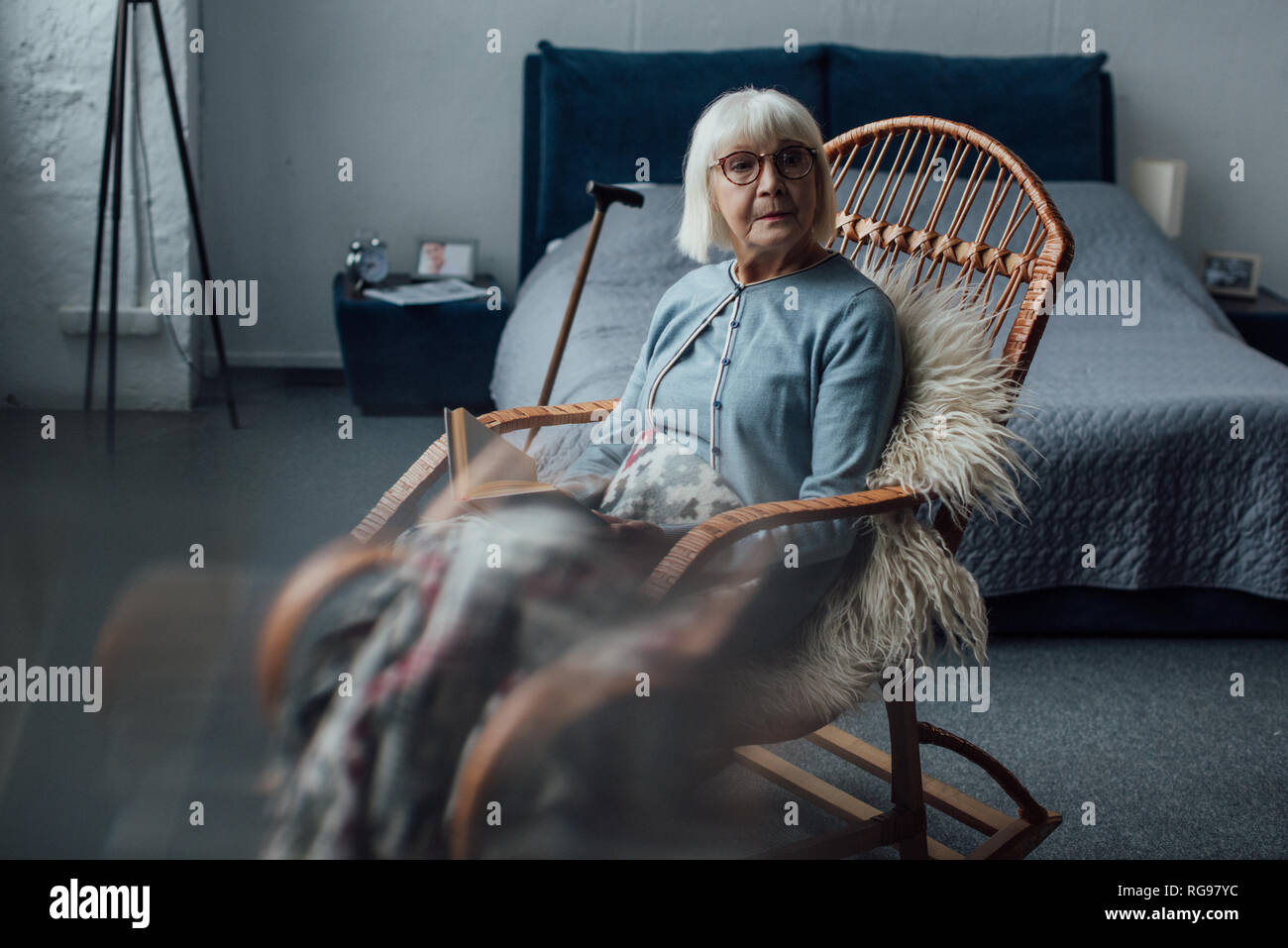 Old Woman Alone Chair Sad High Resolution Stock Photography and Images ...