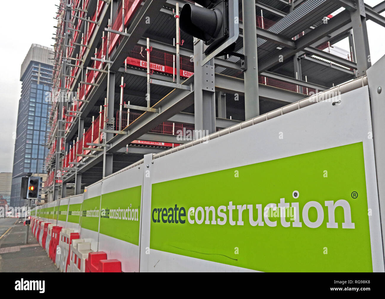 Create Construction site, Rochdale Road, Manchester, City Centre, North West England, UK , M4 4BZ Stock Photo