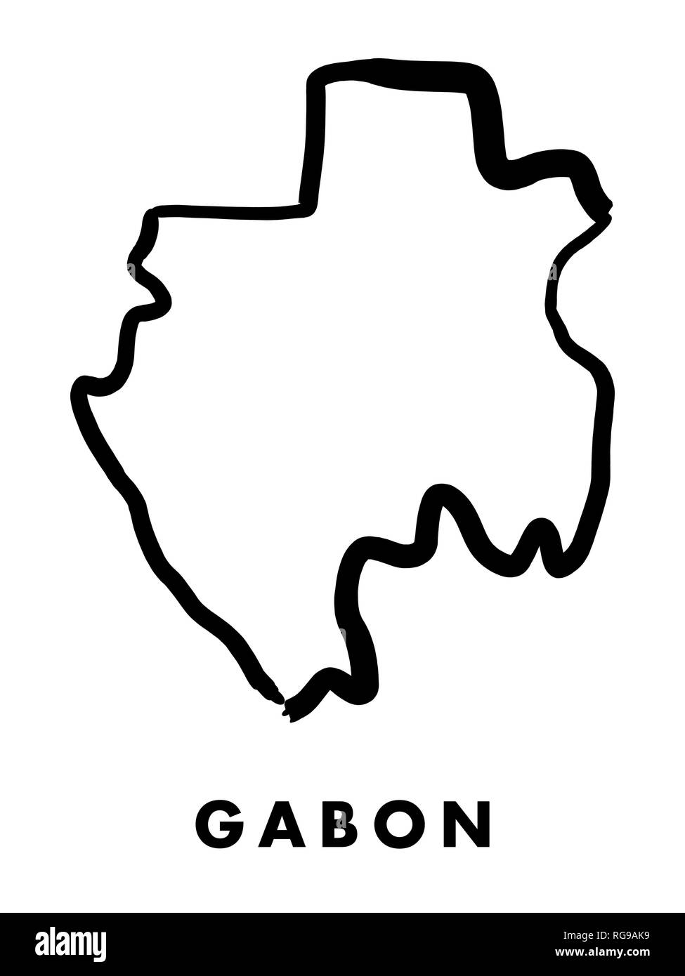 Gabon Simple Map Outline Smooth Simplified Country Shape Map Vector Stock Vector Image And Art 