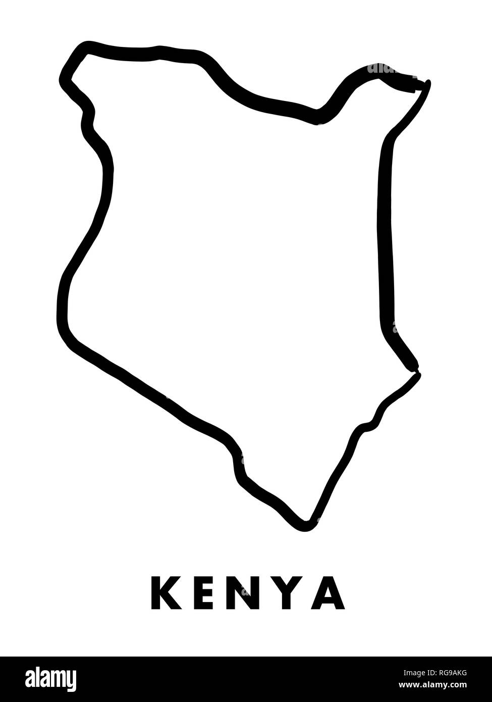 Kenya Map Outline Vector Illustration Stock Vector Il - vrogue.co