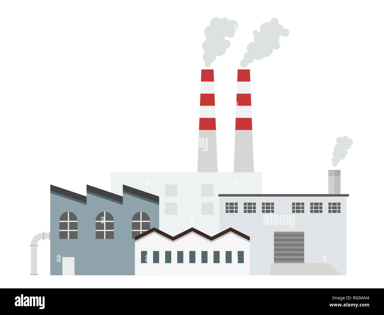 Factory building - industrial plant architecture vector illustration ...