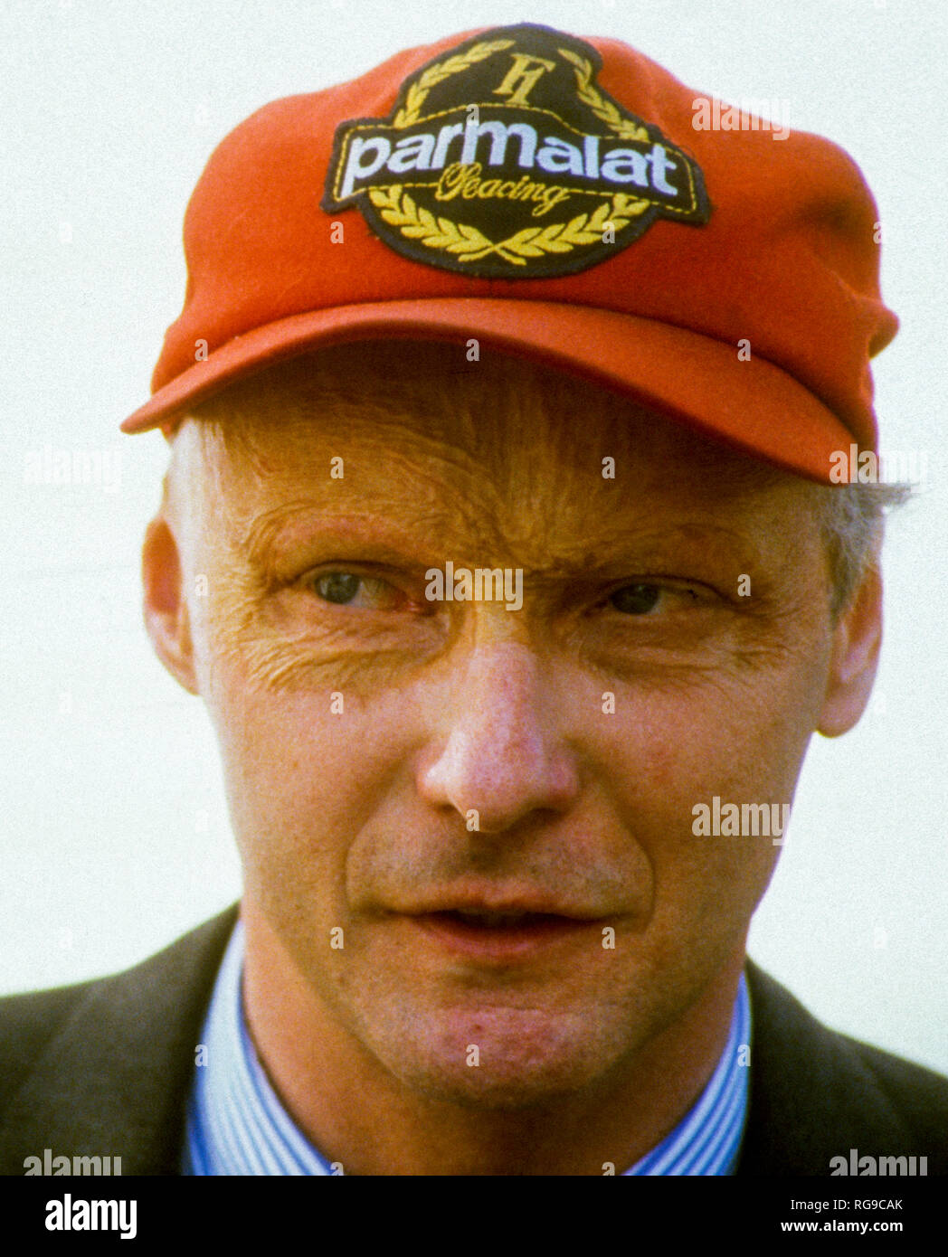 NIKI LAUDA Austrian formula one driver with a face damaged after accident  Stock Photo - Alamy