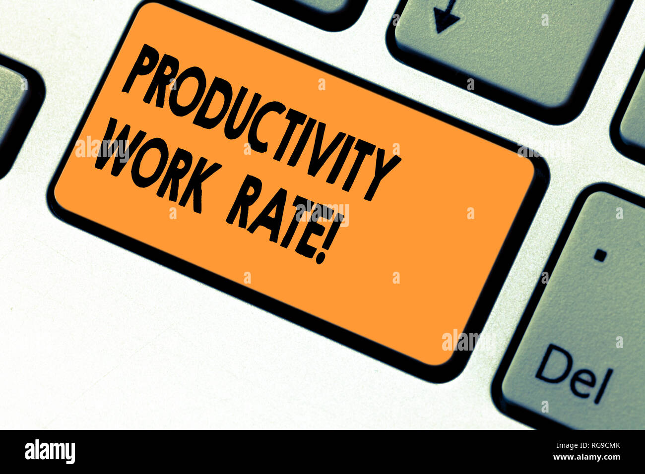Work Rate Sign Text sign showing Productivity Work Rate. Conceptual photo assessment ...