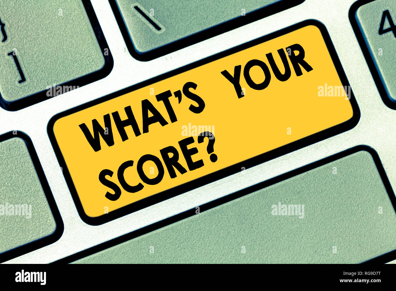 Text sign showing What S Is Your Scorequestion. Conceptual photo asking ...