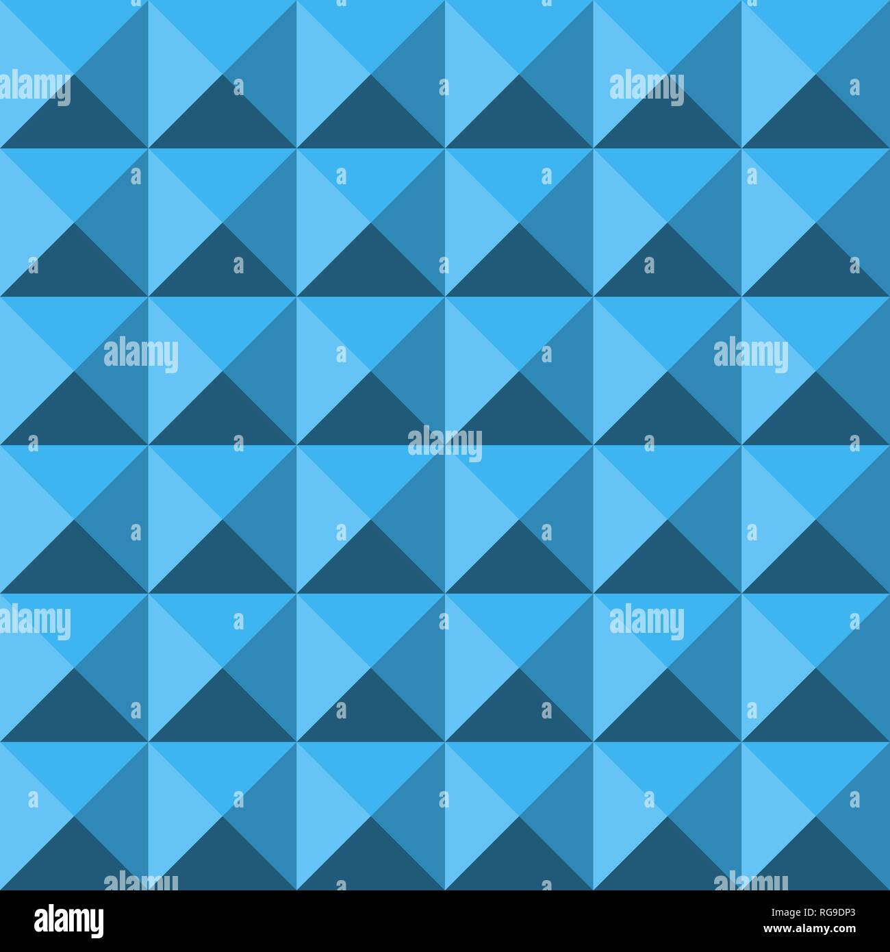 Blue abstract relief pyramid texture seamless pattern. Vector background. Stock Vector