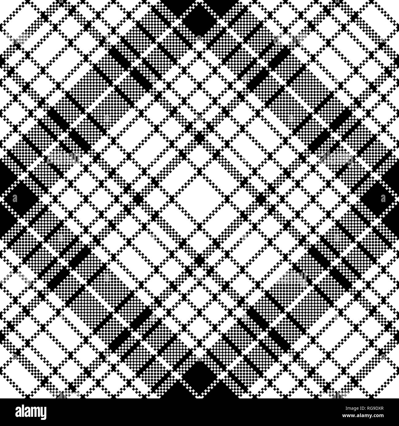 Modern pixel black white seamless pattern plaid. Vector illustration ...