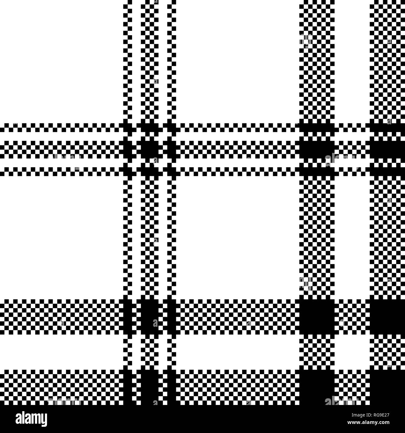 Simple black white check plaid seamless pattern. Vector illustration ...