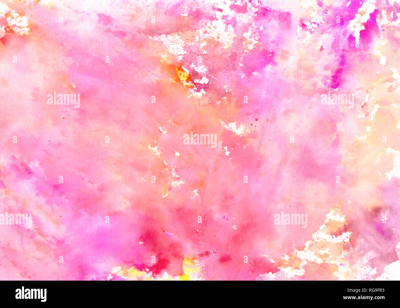 Handmade Pink Orange Yellow Watercolor Marble Background Stock