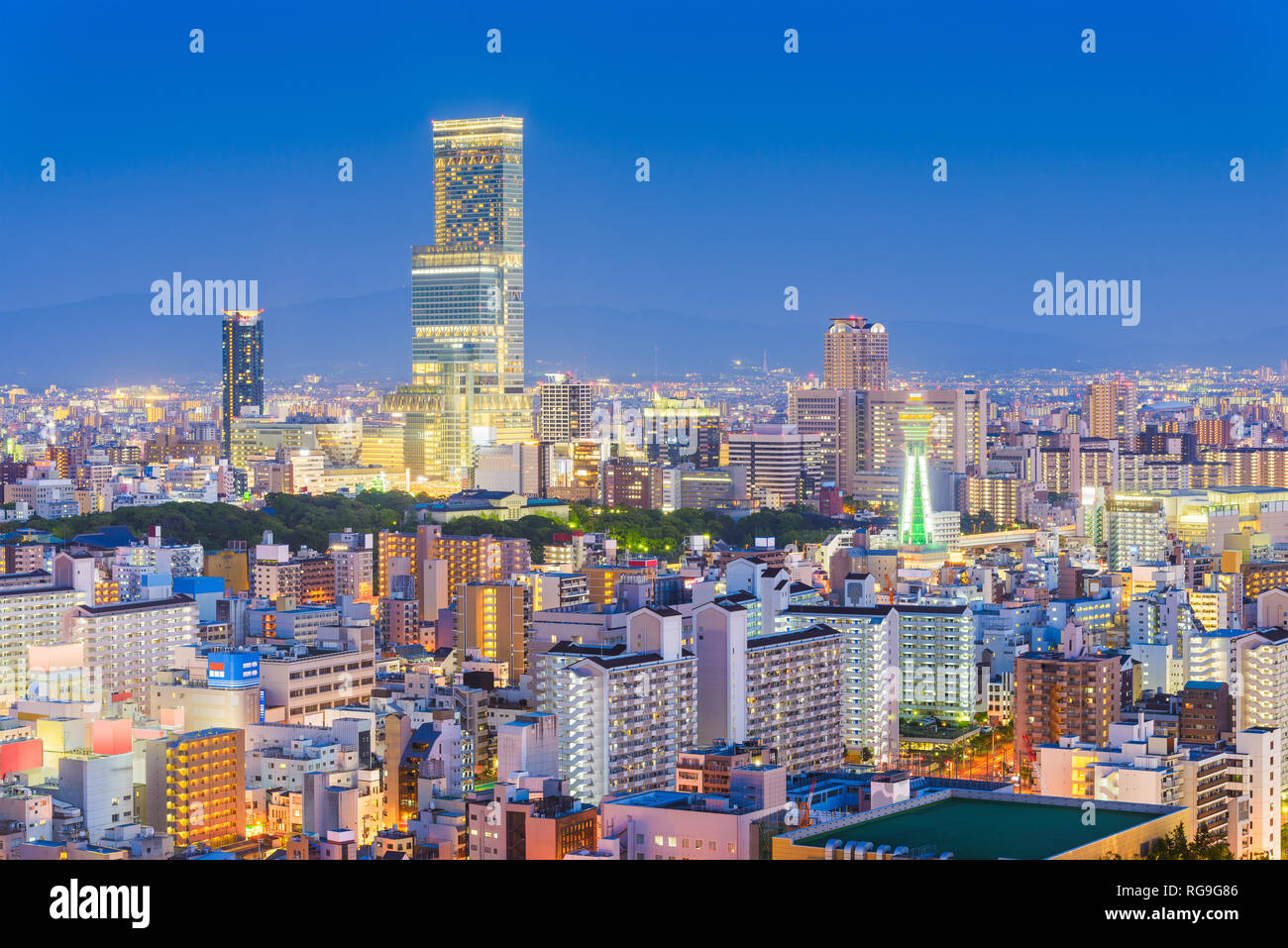 Osaka, Japan city skyline in the Abeno District at dusk Stock Photo - Alamy