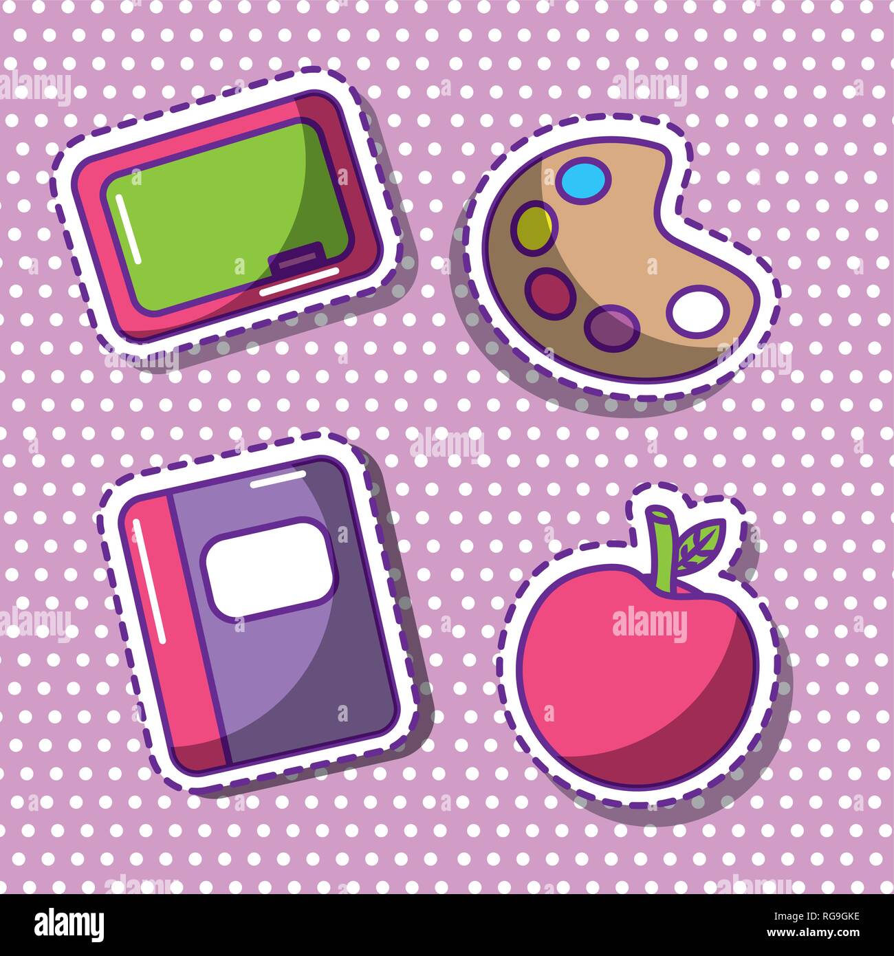 cute set of school patches funny elements Stock Vector Image & Art - Alamy