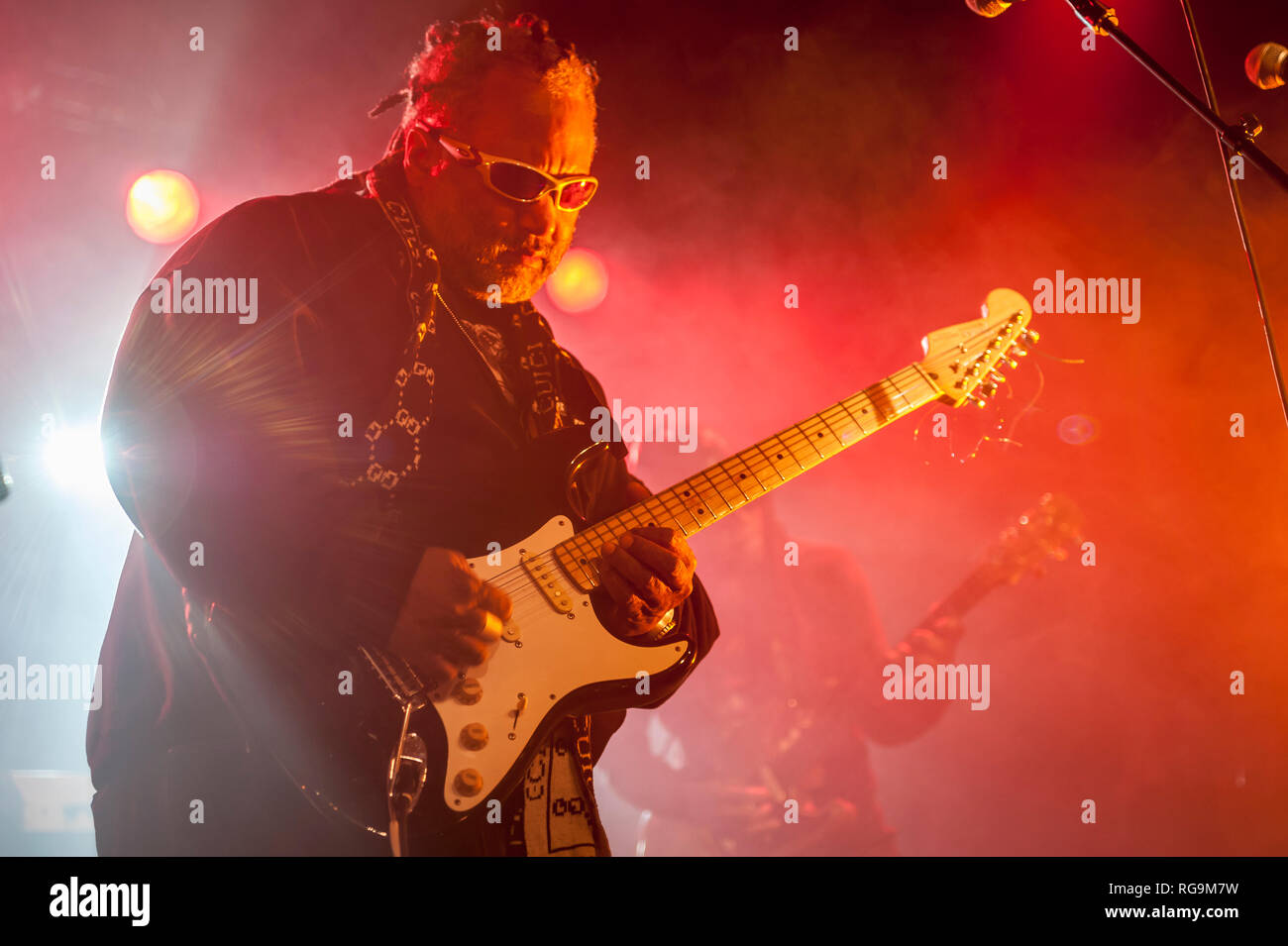 Michael Hampton with GEORGE CLINTON and PARLIAMENT FUNKADELIC performing live at Astra in Berlin - Germany. Stock Photo