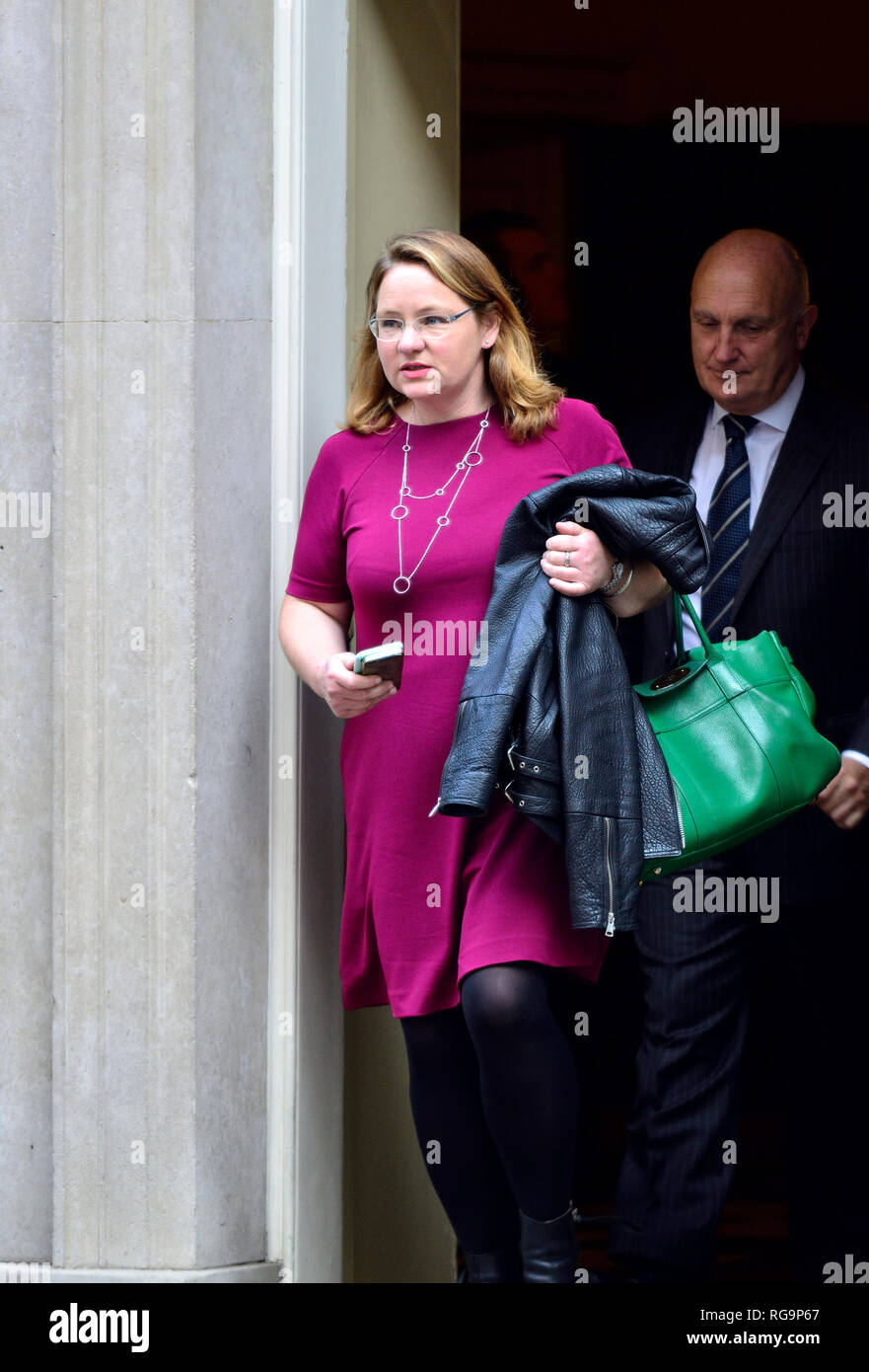 Cate Sleep (Head of Public Affairs, EEF) and Stephen Phipson CBE (Chief Executive of EEF - the Manufacturers Organisation)  leaving 10 Downing Street, Stock Photo