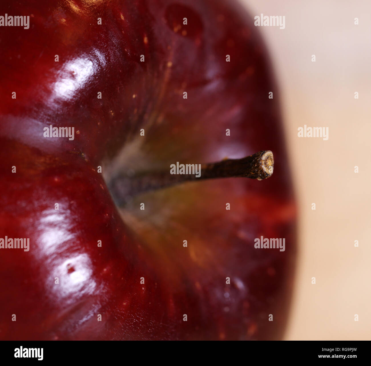 Macro photo of a Red Delicious apple. Beautiful closeup shows the ...