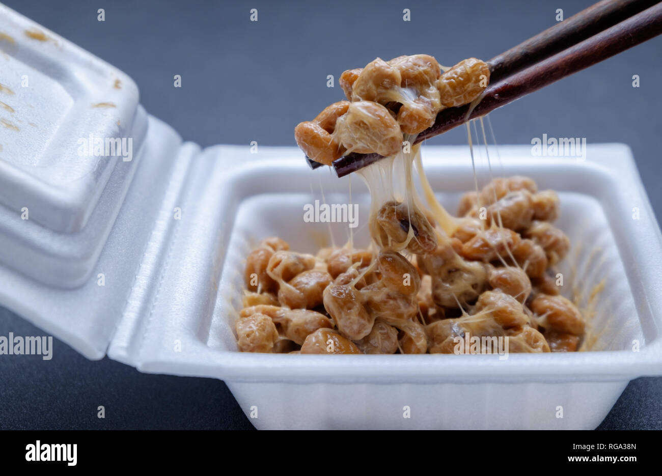 Japanese fermented soybean in foam box Stock Photo Alamy