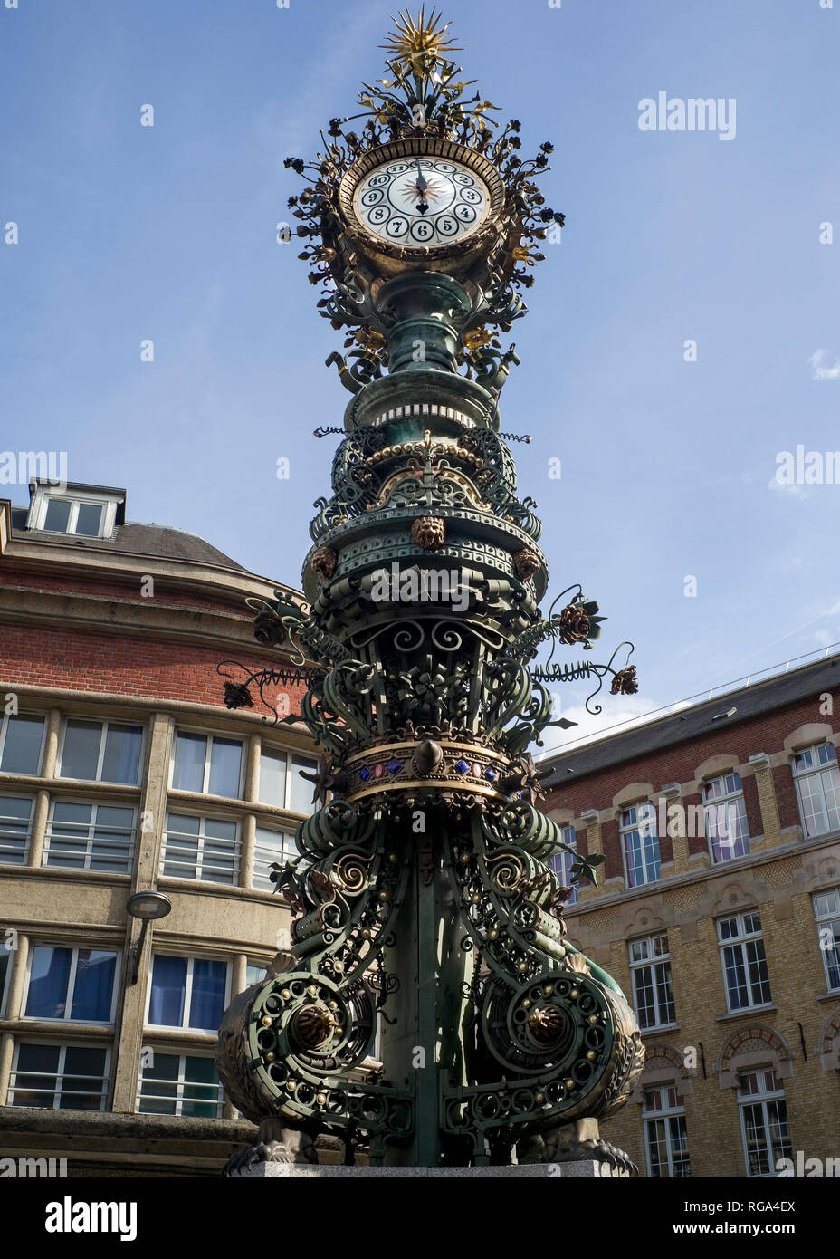 Dewailly clock in Amiens, France Stock Photo