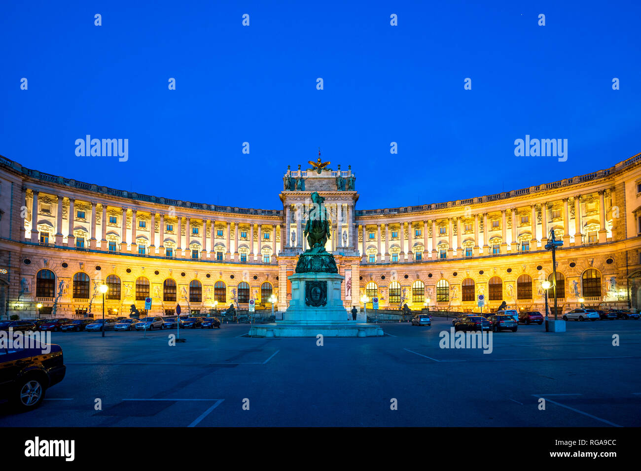 Austria, Vienna, National Library, blue hour Stock Photo
