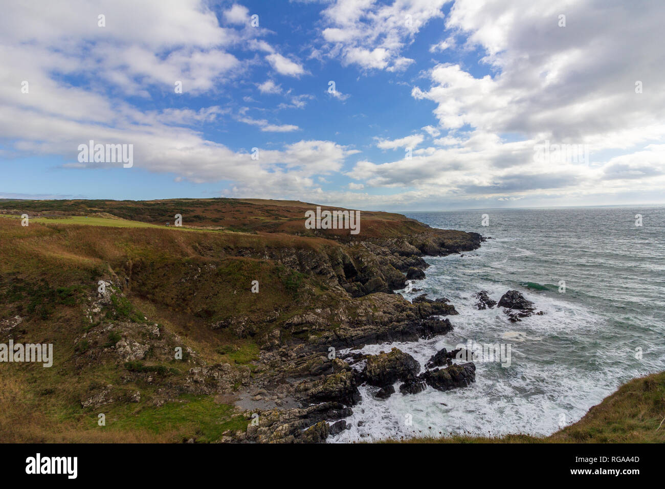 Portpatrick Cliffs Cliffs overlooking the sea near Portpatrick, Scotland, United Kindom ...