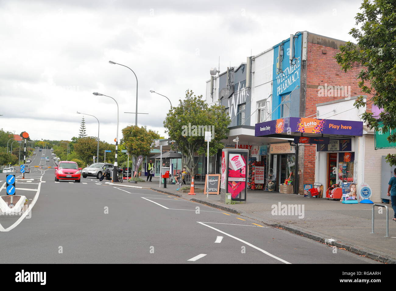 Garnet Road in Westmere, Auckland, New Zealand Stock Photo