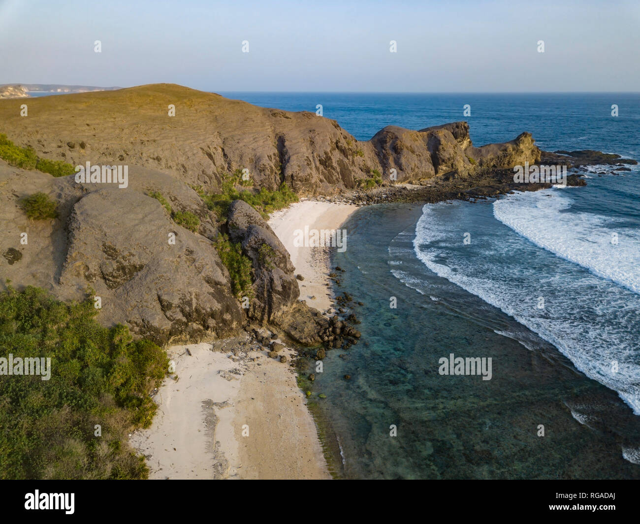 Indonesia, Lombok, Aerial view of beaches Stock Photo
