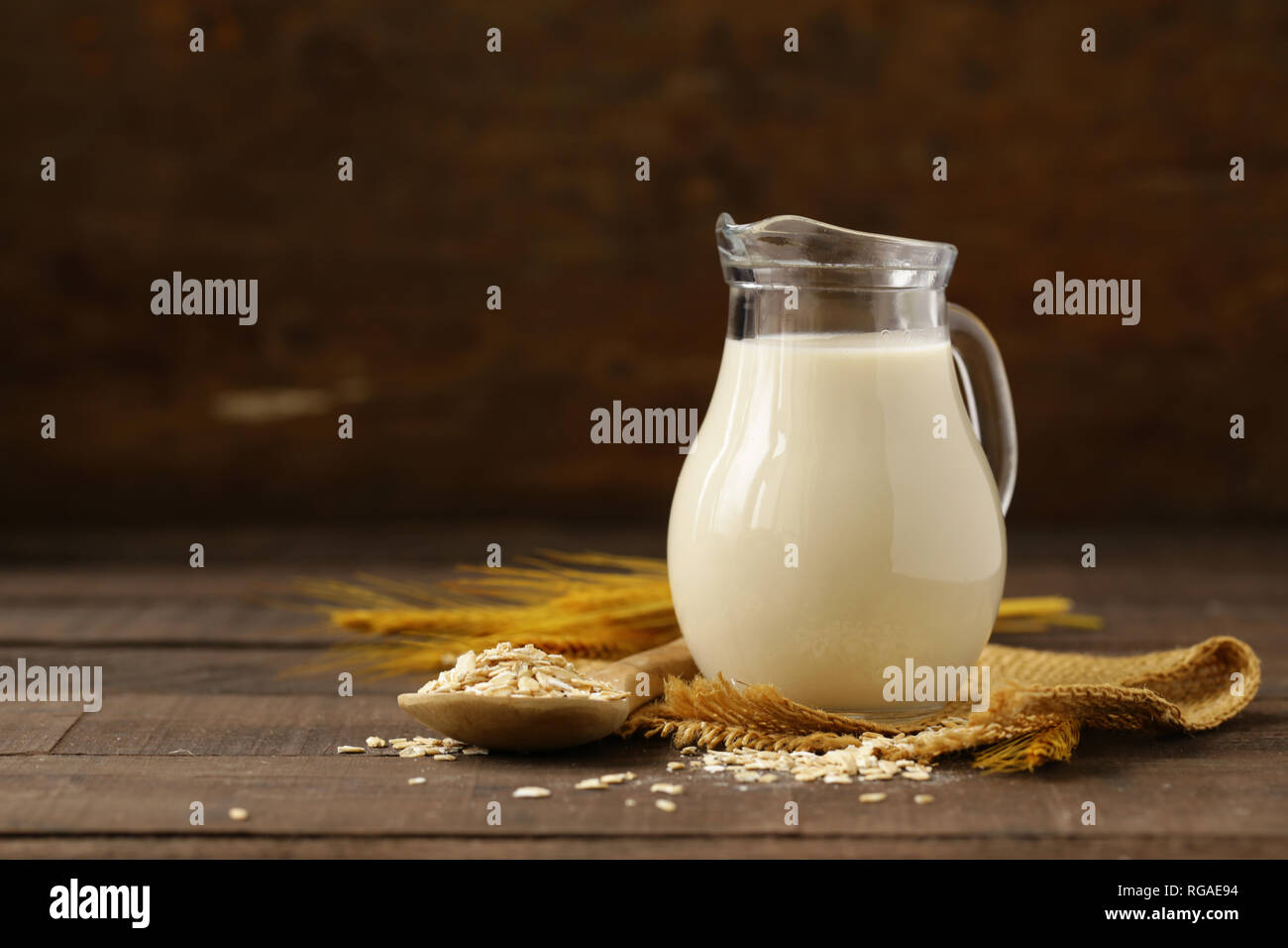 oat vegetable milk, lactose free Stock Photo Alamy