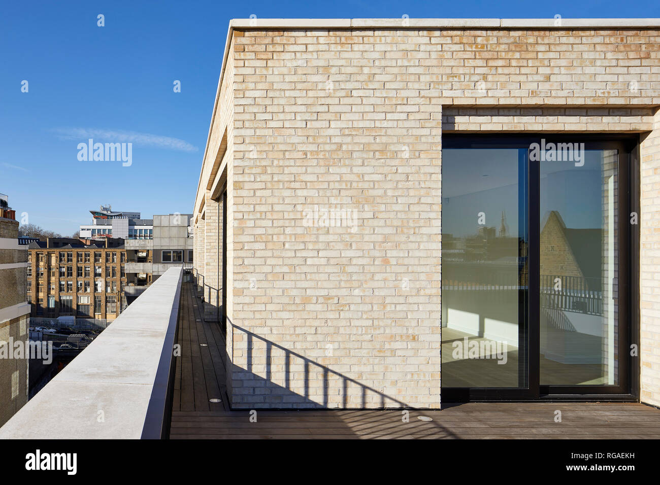 Rooftop balcony. Paul Street, London, United Kingdom. Architect: Stiff + Trevillion Architects, 2018. Stock Photo