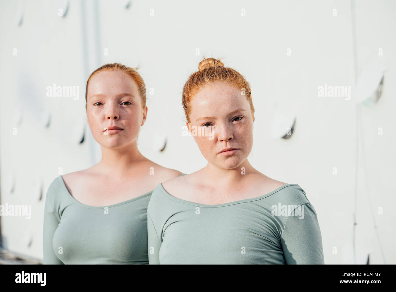 Redheaded twins Stock Photo