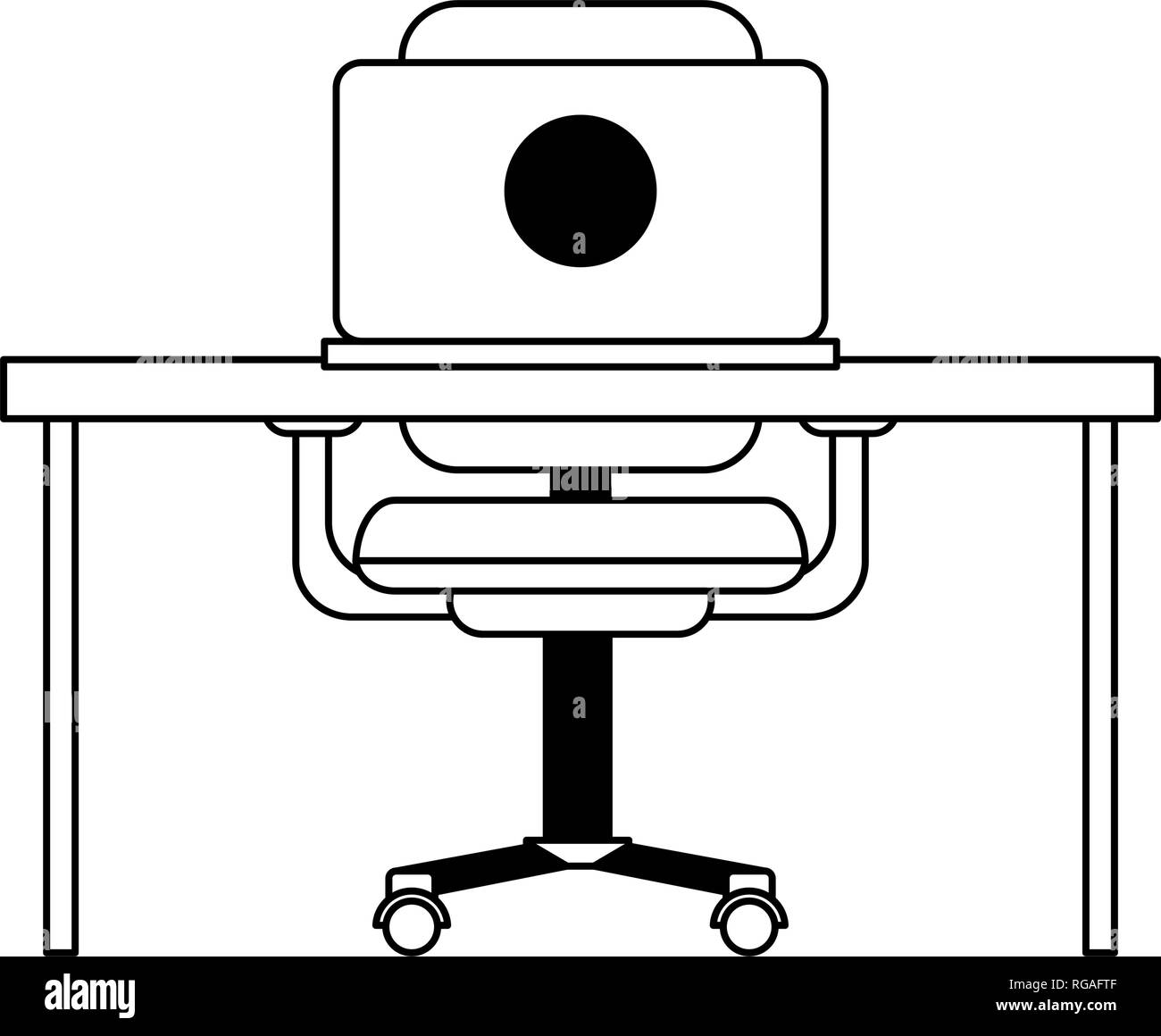 Employment workspace Black and White Stock Photos & Images - Alamy