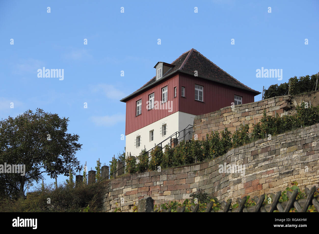 Country house and vineyard at Bluetengrund in Grossjena, Germany Stock Photo