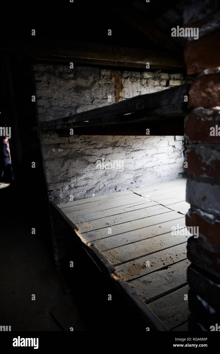 From inside the concentration camp of Auschwitz. Stock Photo