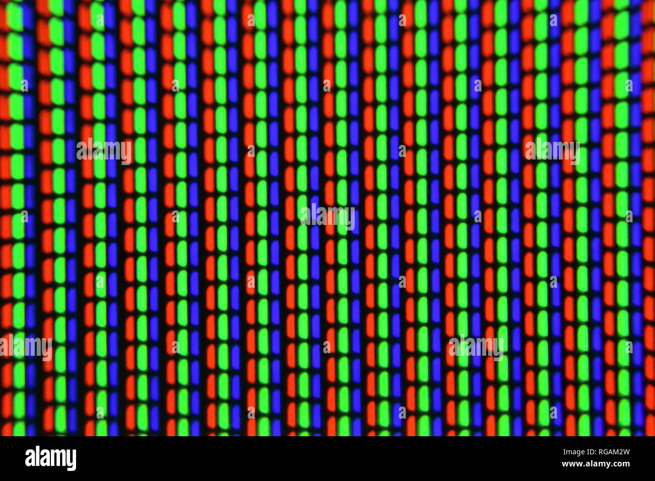 TV pixels closeup. Macro screen pixel. Stock Photo