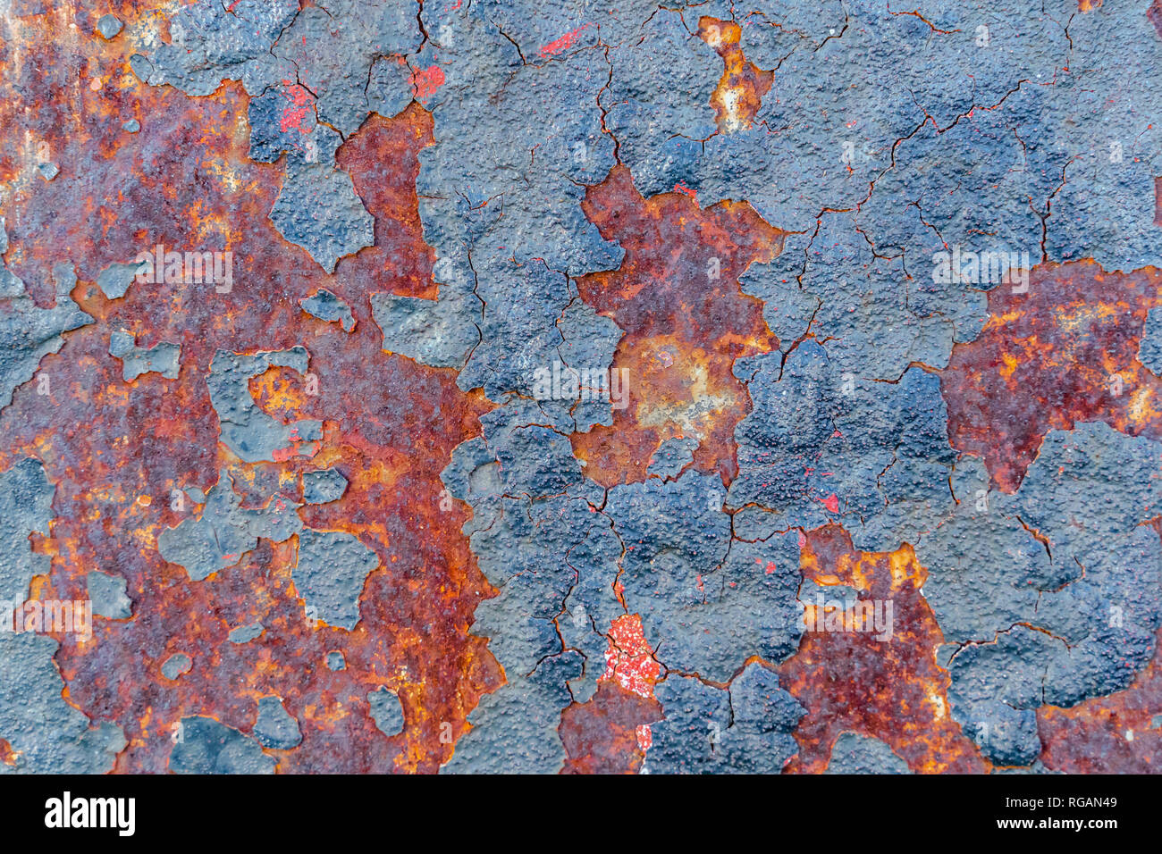 Fulled Rusted Metal Rusted metal. Rust on a painted metal. Focus at the center of the image ...