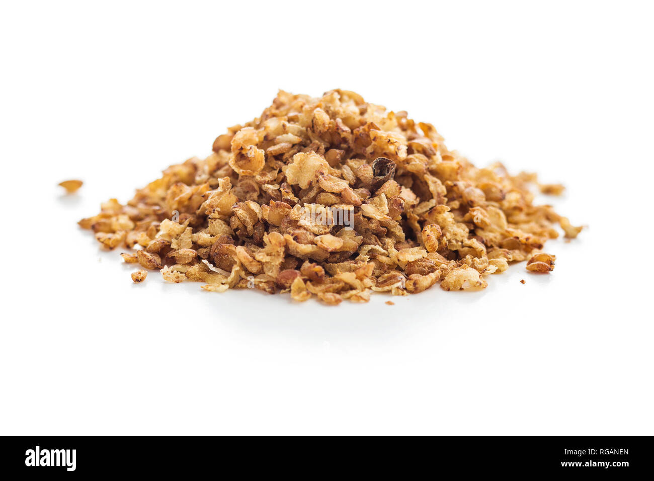 Healthy buckwheat flakes isolated on white background Stock Photo Alamy