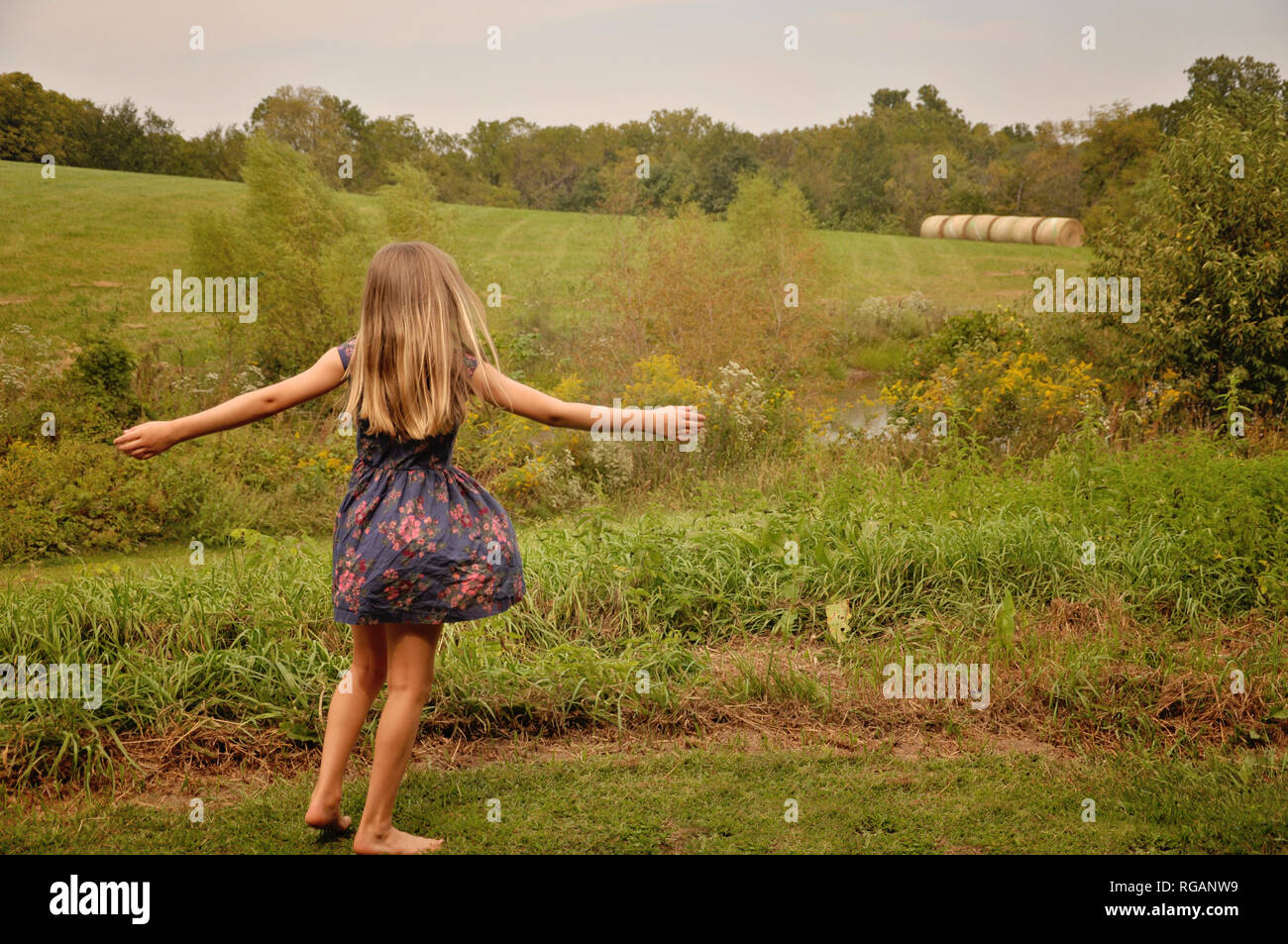 girl in the country Stock Photo