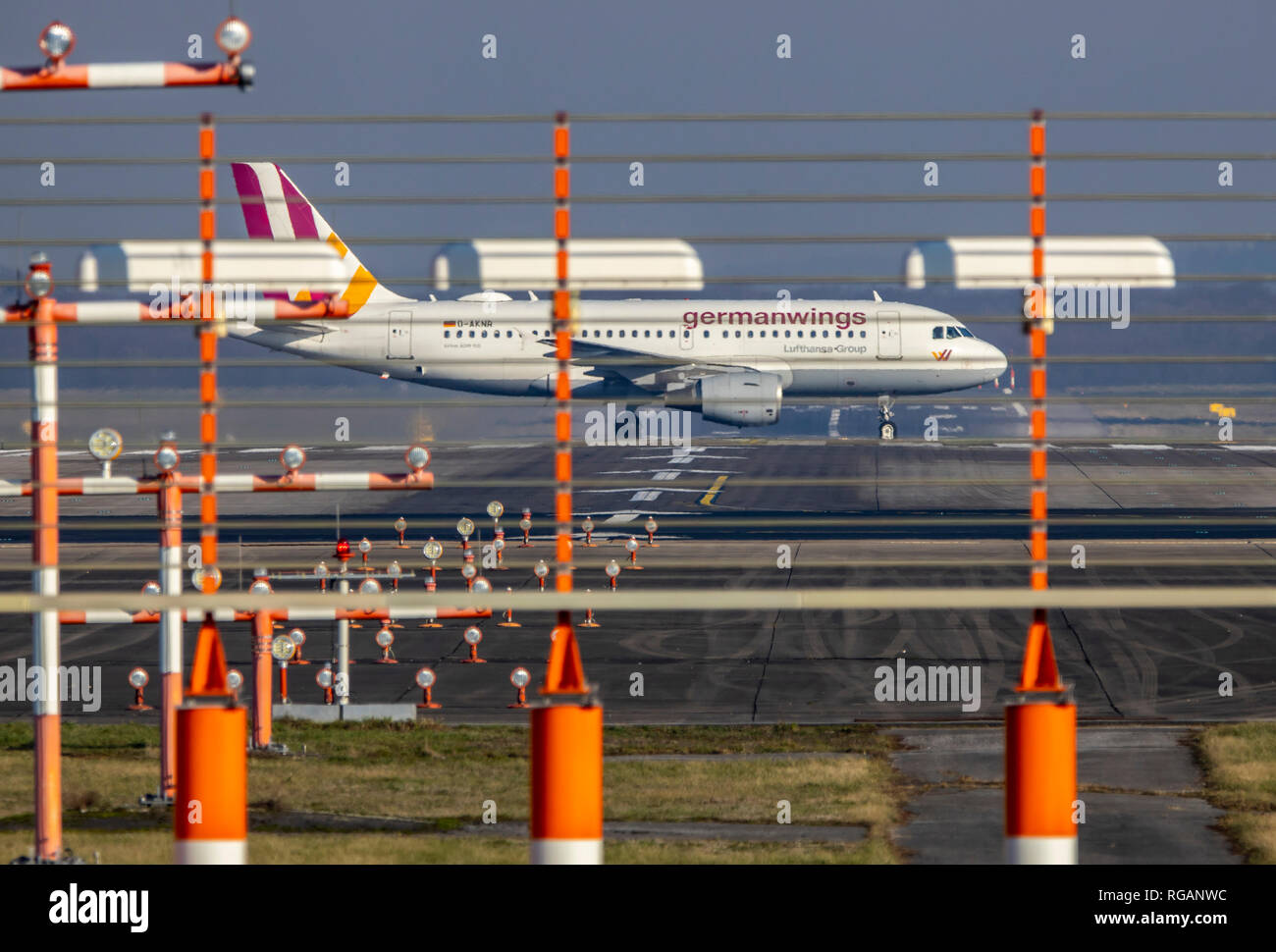 Airport Duesseldorf International, DUS, Germany, Germanwings, Airbus A319, on taxiway, Stock Photo